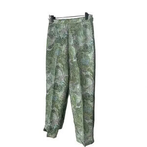 Adrienne Papell Silk Beaded Formal Pants Petite 6 Green Purple